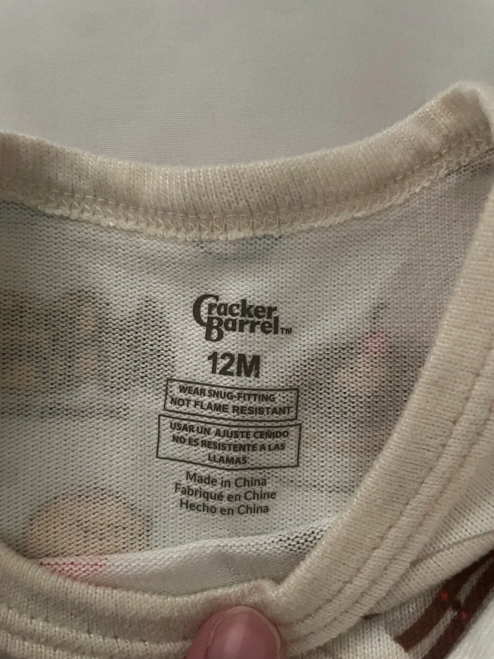 RARE Cracker Barrel Old Country Store pajamas breakfast-themed pattern 12M